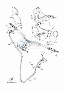 MWS125-C TRICITY 125 (BCS5) drawing STEERING HANDLE & CABLE