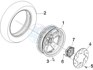 GT 250 ie 60 deg (Euro 3) drawing Rear Wheel