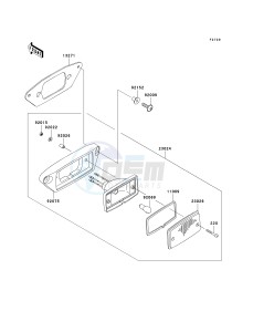 KVF 360 A [PRAIRIE 360 4X4] (A6F-A9F) A8F drawing TAILLIGHT-- S- -