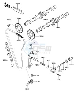 ZX 600 A [NINJA 600] (A1-A2) [NINJA 600] drawing CAMSHAFTS_CHAIN_TENSIONER