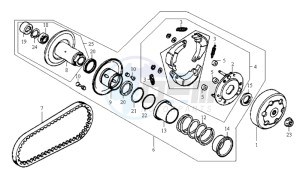 JET EURO X 50 25KMH drawing CLUTCH / V-SNAAR