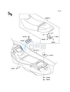 JET SKI STX-12F JT1200-D1 FR drawing Seat