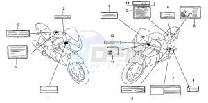 CBR125R drawing CAUTION LABEL (CBR125R/RS/RW5/RW6/RW8)