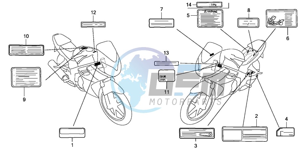 CAUTION LABEL (CBR125R/RS/RW5/RW6/RW8)