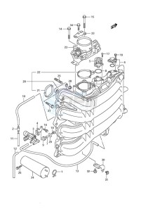 DF 175 drawing Intake Manifold/Throttle Body