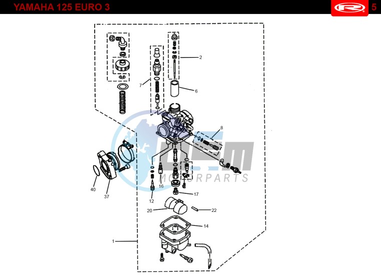 CARBURETTOR  Yamaha 125 EURO-3