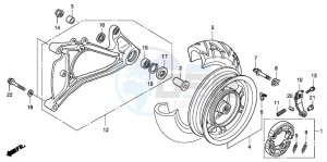 PES150R 125 drawing REAR WHEEL/SWINGARM