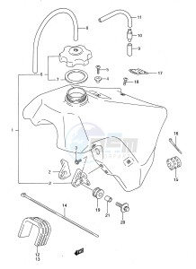 RM125 (E28) drawing FUEL TANK (MODEL P R S)