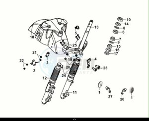 FIDDLE IV 125 (XG12W1-EU) (M0-M3) drawing STEERING STEM - FRONT CUSHION