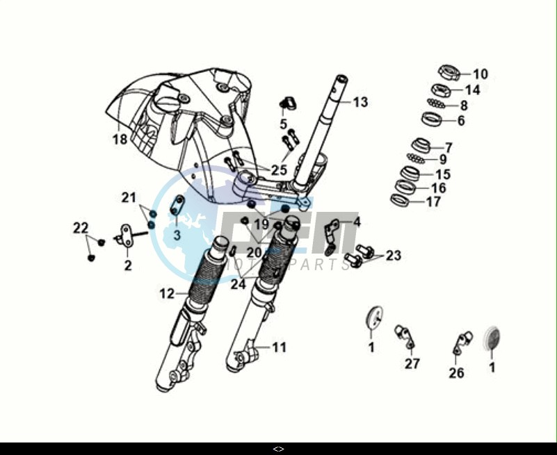 STEERING STEM - FRONT CUSHION