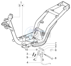 Liberty 125 Leader RST drawing Chassis - Central stand