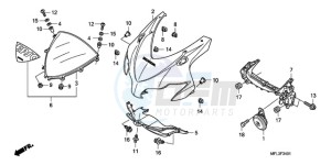 CBR1000RRA Europe Direct - (ED) drawing UPPER COWL (2)