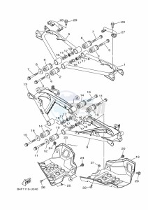 YFM700FWAD GRIZZLY 700 EPS (BDE7) drawing REAR ARM