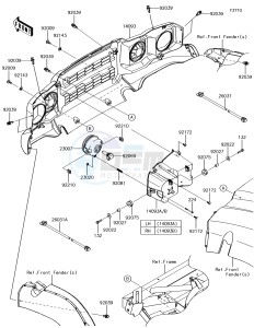 MULE SX 4x4 KAF400HHF EU drawing Headlight(s)