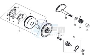 JET EURO X 50 drawing DRIVE PULLEY - GEARED SHAFT