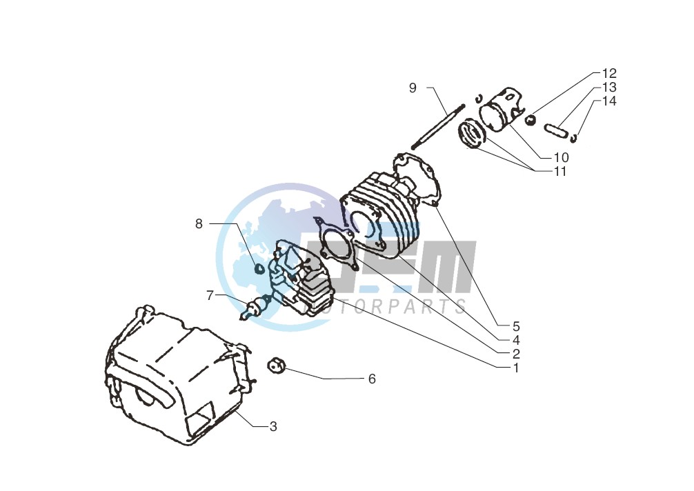 Cylinder-piston-wrist pin assy.