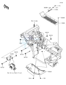 MULE SX 4x4 KAF400HJF EU drawing Engine Mount