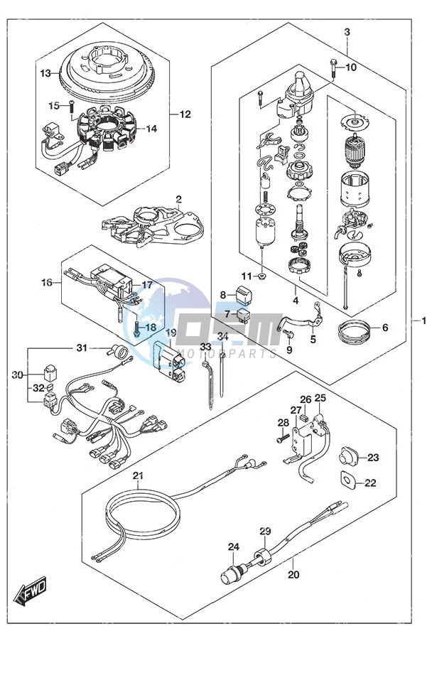 Starting Motor w/Manual Starter