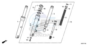 SH125AE SH125A UK - (E) drawing FRONT FORK