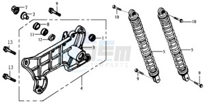 JOYRIDE 125 drawing REAR SUSPENSION - FORK