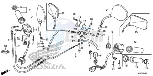 VT750SE Shadow E drawing HANDLE LEVER/ SWITCH/ CABLE