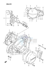 RMX250 (E3) drawing CRANKCASE COVER (MODEL L M N P R S T)