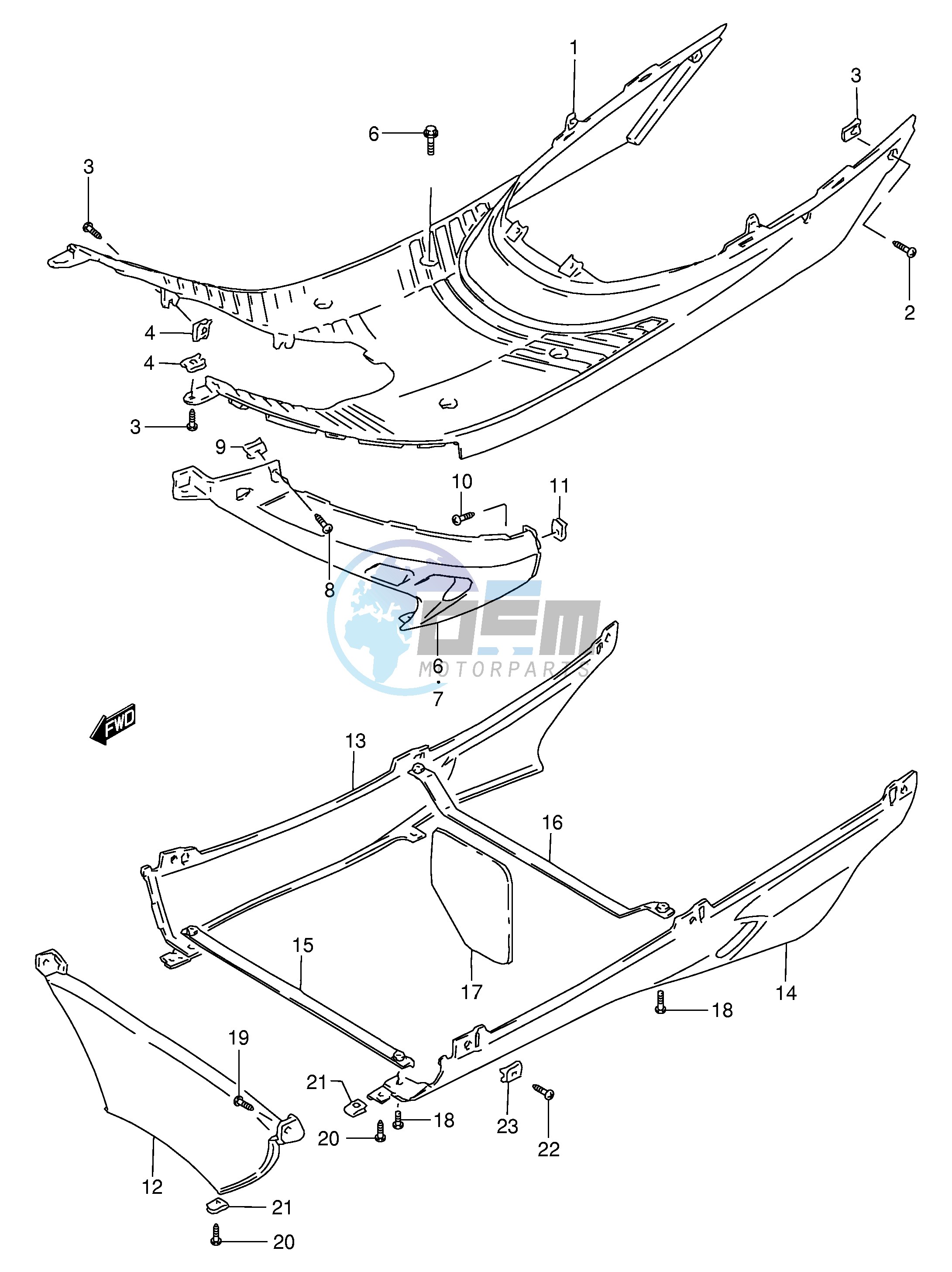 REAR LEG SHIELD (AE50RP RR RS RT RV)