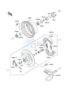 KLF250 KLF250-A3 EU GB drawing Front Hub