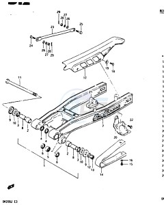 DR200 (G-H-J) drawing REAR SWINGING ARM