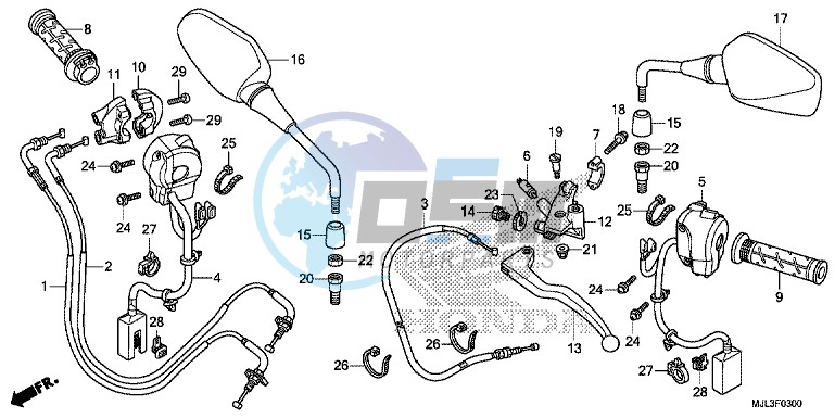 HANDLE LEVER/ SWITCH/ CABLE ( NC750X/ XA)