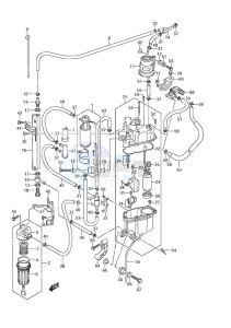 DF 250 drawing Fuel Pump/Fuel Vapor Separator (S/N 110001 & Newer)