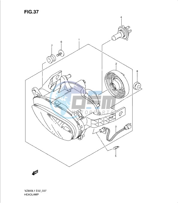 HEADLAMP ASSY (VZ800L1 E19)