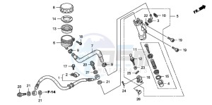 CB1300SA CB1300SUPERBOLD'OR drawing RR. BRAKE MASTER CYLINDER (CB1300/S)