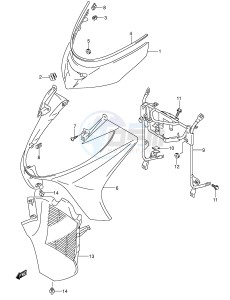 AN400 (E2) Burgman drawing FRONT LEG SHIELD (MODEL K3 K4)