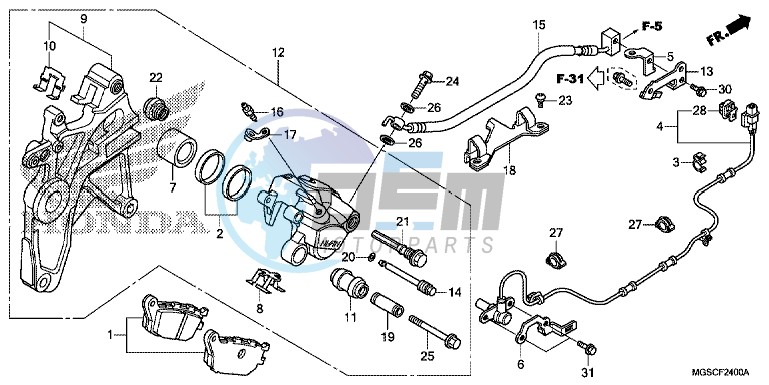 REAR BRAKE CALIPER