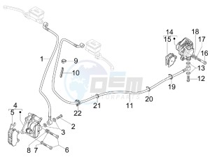 GTS 300 ie USA drawing Brakes pipes - Calipers