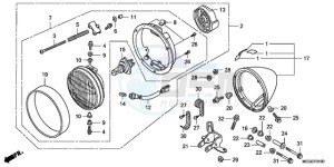 VT750CA9 Australia - (U / ST) drawing HEADLIGHT