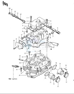 KZ 400 D (D) drawing CYLINDER HEAD_COVERS -- 74 -75 KZ400_KZ400D- -