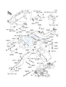 KAF400 A [MULE 610 4X4] (A1) A1 drawing FRONT BRAKE PIPING