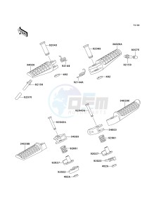 EX 250 F [NINJA 250R] (6F-7F) F7F drawing FOOTRESTS