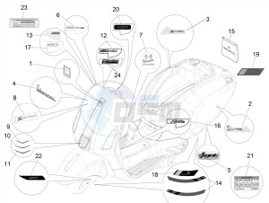 SPRINT 150 4T 3V IGET ABS-NOABS E2-E3-E4 (APAC) drawing Plates - Emblems