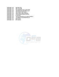 VZR1800 (E2) INTRUDER drawing * COLOR CHART *