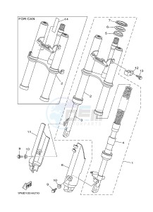 TT-R50E (1P6W 1P6X) drawing FRONT FORK