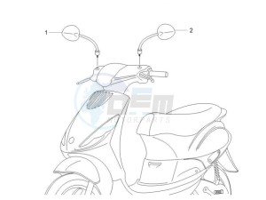 ZIP 100 4T NOABS E2-E3 (APAC) drawing Driving mirror/s