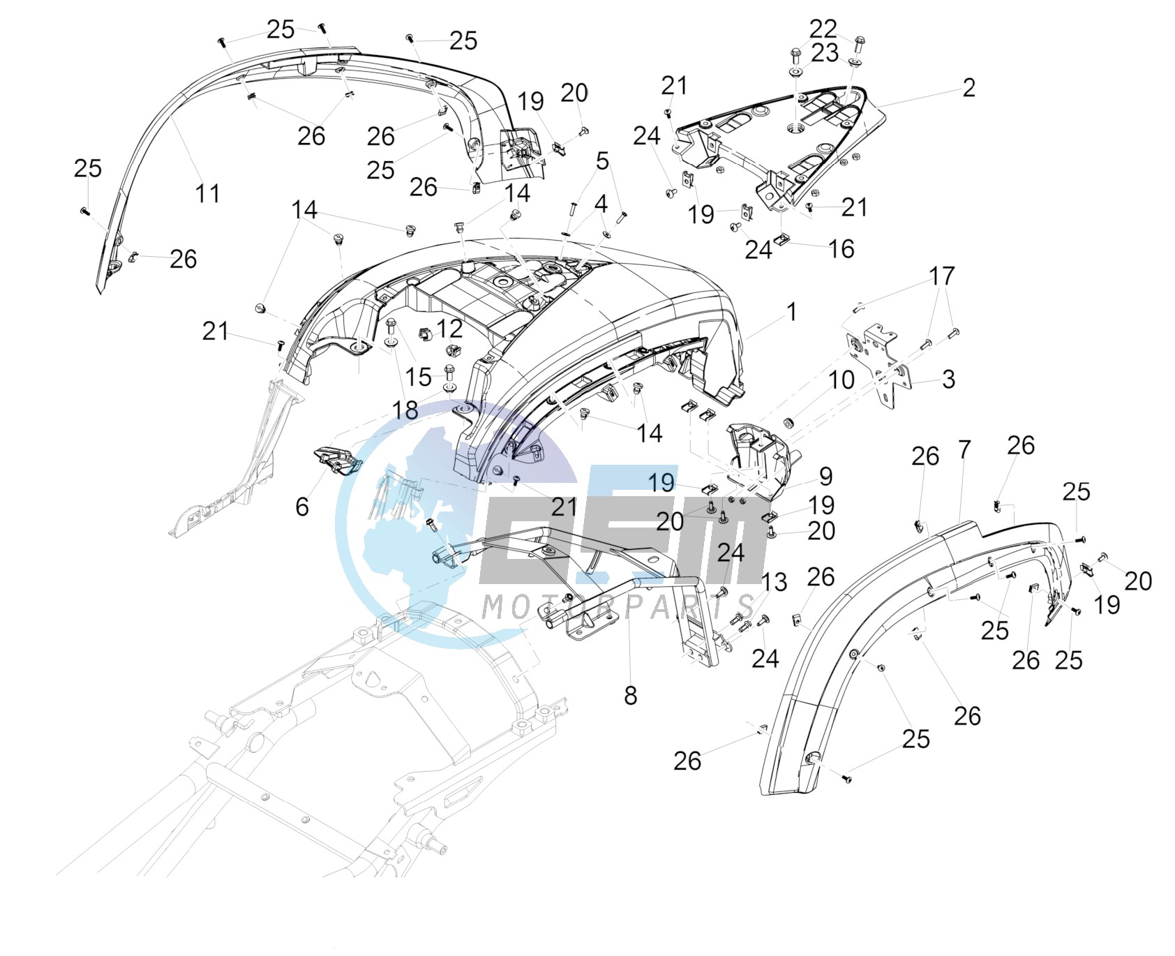 Rear mudguard