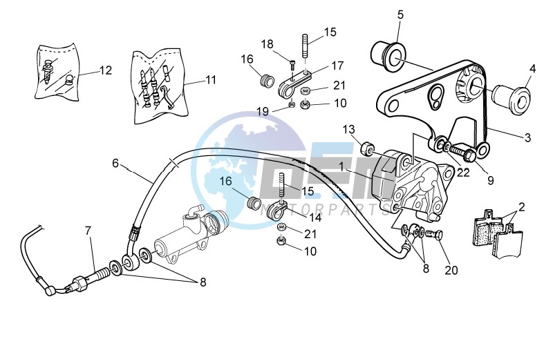 Rear brake caliper