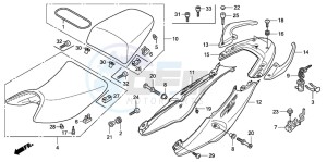 CBF600S drawing SEAT/SEAT COWL