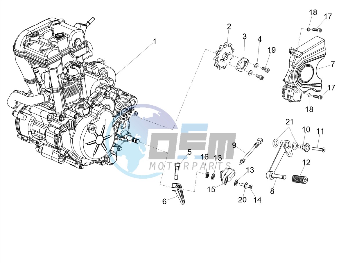 Engine-Completing part-Lever