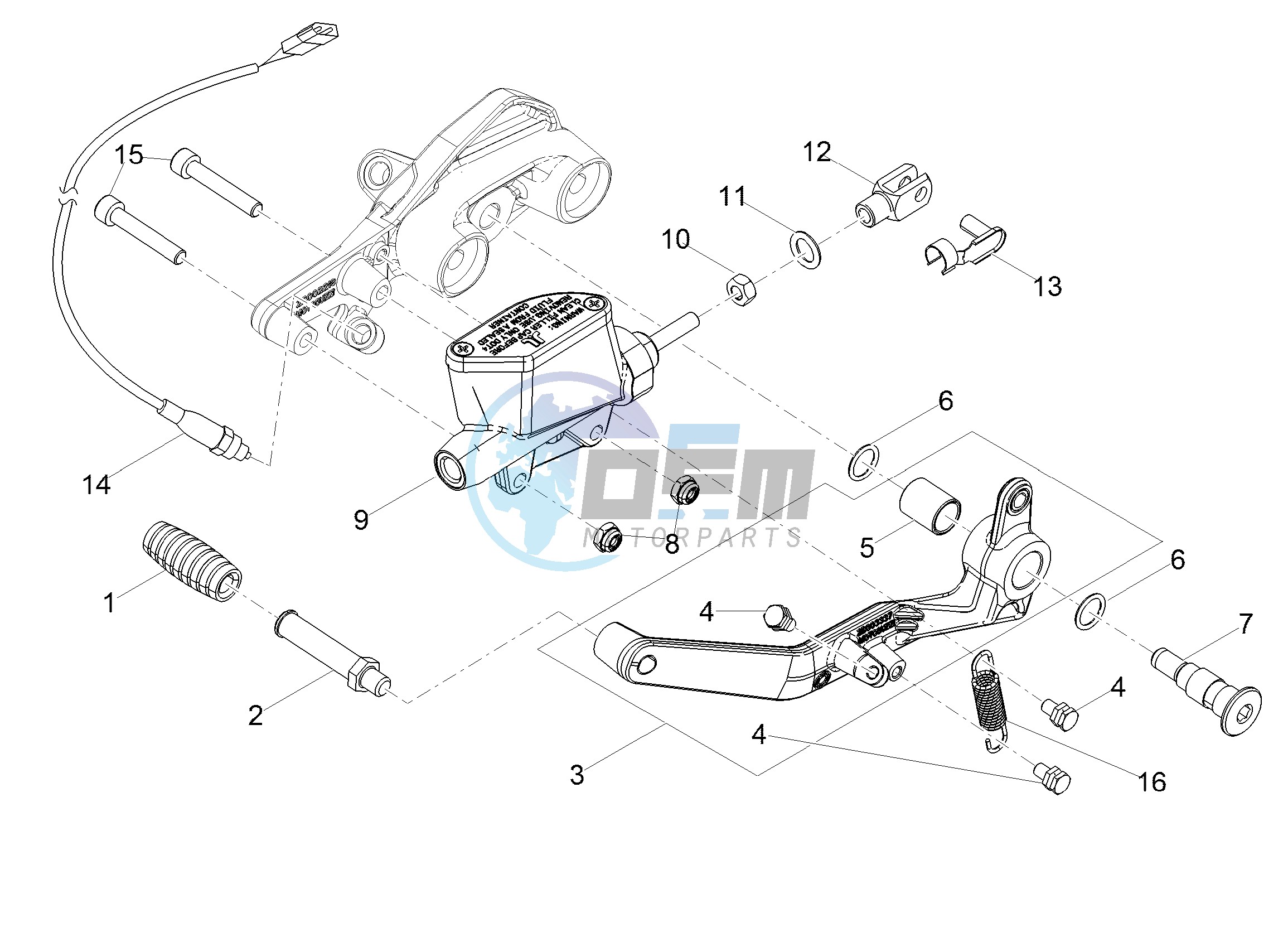 Rear master cylinder