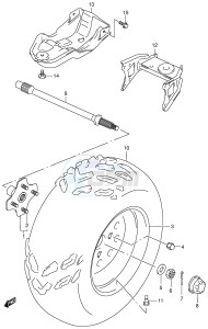 LT-F500F (E3-E28) drawing LEFT REAR WHEEL (MODEL K1 K2)